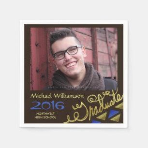 Serviette En Papier Typographie de l'équipe d'obtention du diplôme e