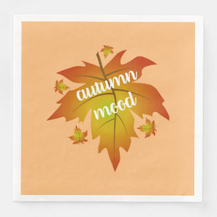 Serviette En Papier Typographie de l'humeur d'automne feuille d'érable