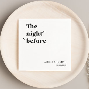 Serviette En Papier Typographie De Script Rétro La Nuit Avant La Répét