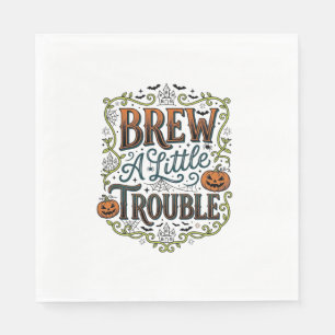 Serviette En Papier Typographie de sorcière d'Halloween Brasse Un Peu