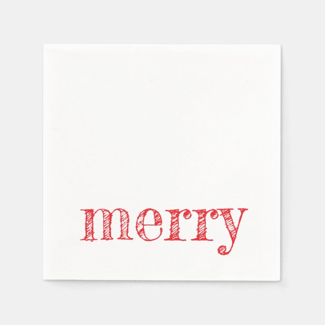 Serviette En Papier typographie de vacances MERRY noël fête moderne (Devant)
