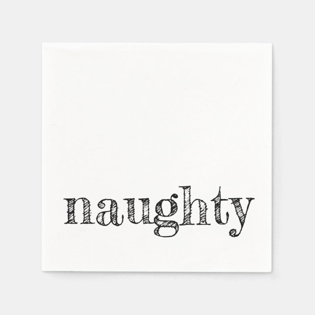 Serviette En Papier typographie de vacances NUAGHTY fun festive modern (Devant)