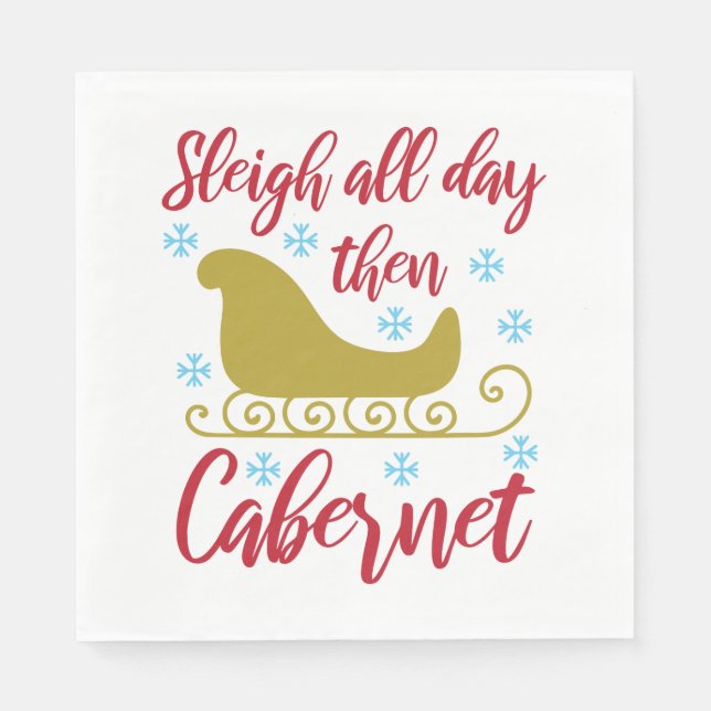 Serviette En Papier Typographie des citations de Noël - Sleigh et Cabe (Devant)