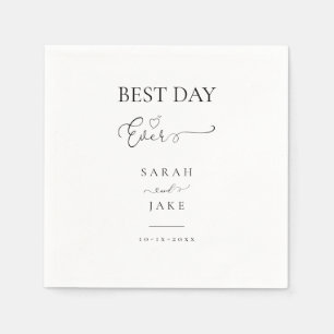 Serviette En Papier Typographie élégante : MEILLEUR JOUR POUR TOUS LES