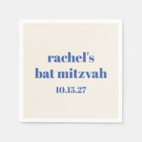 Typographie en gras bleu ivoire Bat mitzvah person