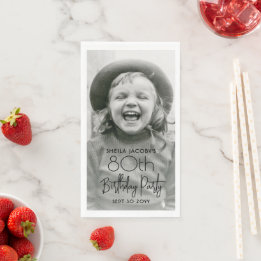 Serviette En Papier TYPOGRAPHIE ET PHOTO DE FÊTE Chic POUR TOUT Annive
