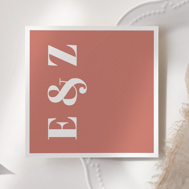 Serviette En Papier Typographie Gras Moderne Terracotta Mariage (Créateur téléchargé)