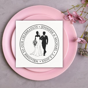 Serviette En Papier typographie minimaliste mariage couple bienvenue