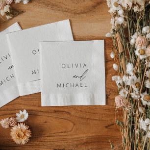 Serviette En Papier Typographie minimaliste Mariage Élégante