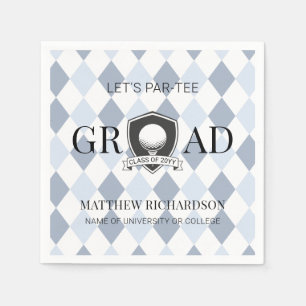 Serviette En Papier Typographie moderne bleue et noire pour la remise 