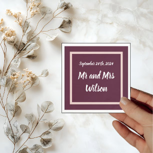 Serviette En Papier Typographie moderne élégante sur Purple Rose Gold