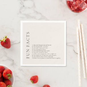 Serviette En Papier Typographie Moderne Mariage Élégant Beige