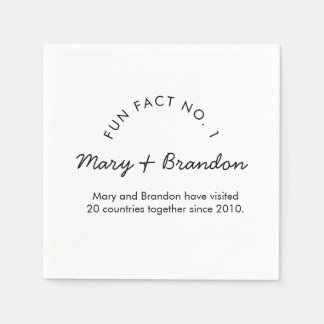Serviette En Papier Typographie Moderne Minimaliste Mariage Faits Amus