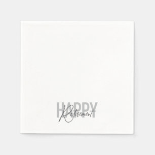 Serviette En Papier Typographie moderne, simple, cool Happy Retirement