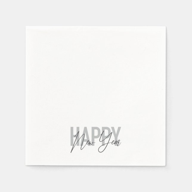 Serviette En Papier Typographie moderne, simple et cool de Bonne Année (Devant)