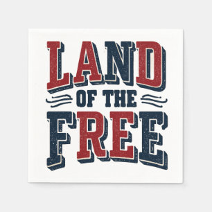 Serviette En Papier Typographie Patriotique Vintage Terre de Liberté