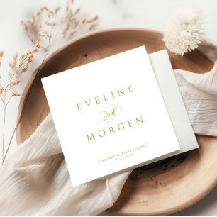 Serviette En Papier Typographie romantique personnalisable Mariage d'o