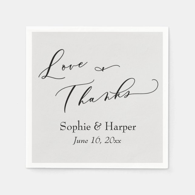 Serviette En Papier Typographie simple de luxe en écriture manuscrite  (Devant)