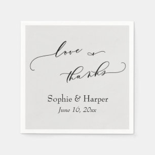 Serviette En Papier Typographie simple de luxe en écriture manuscrite