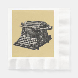 Serviette En Papier Typographie vintage d'antan noir