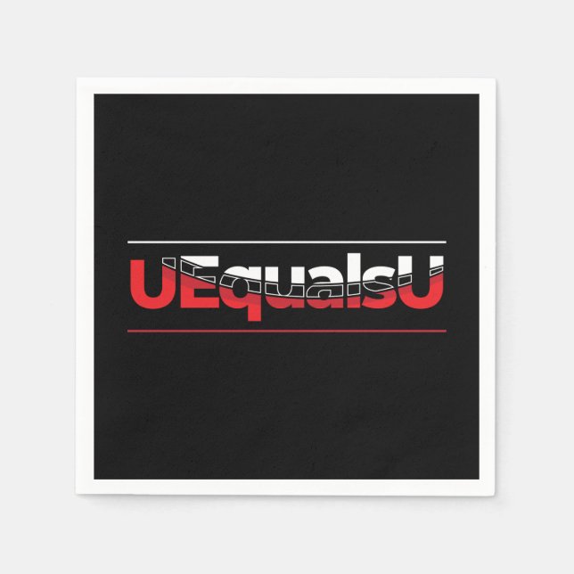 Serviette En Papier UEqualsU VIH Typographie indétectable Art (Devant)