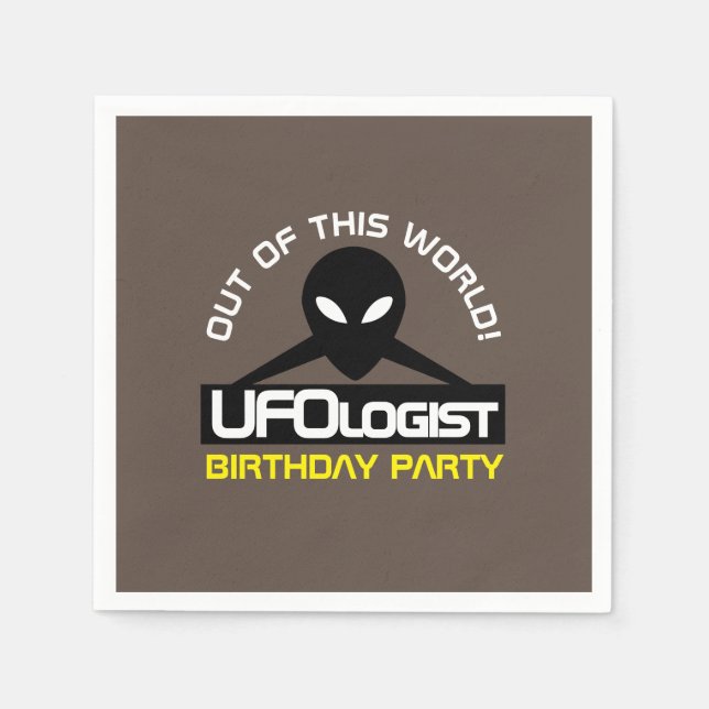 Serviette En Papier UFOlogist Party, Anniversaire (Devant)