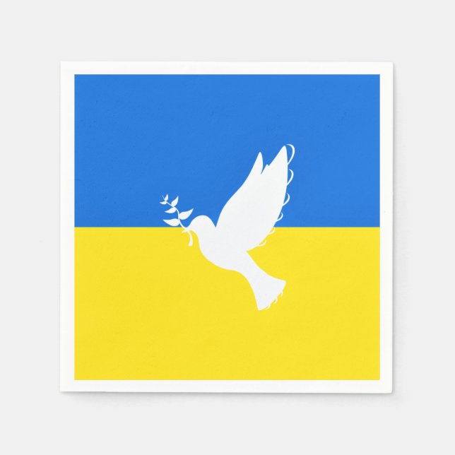 Serviette En Papier Ukraine Drapeau de la colombe de la paix - Liberté (Devant)