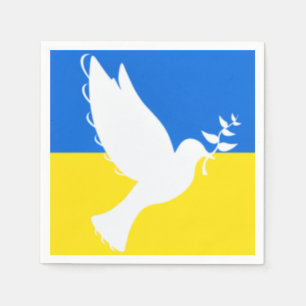 Serviette En Papier Ukraine Drapeau Paix Dove serviettes - Paix
