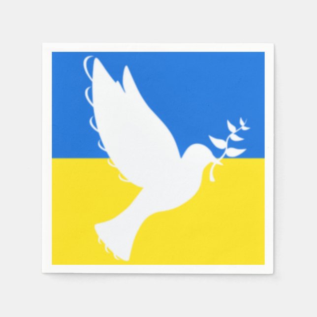Serviette En Papier Ukraine Drapeau Paix Dove serviettes - Paix (Devant)