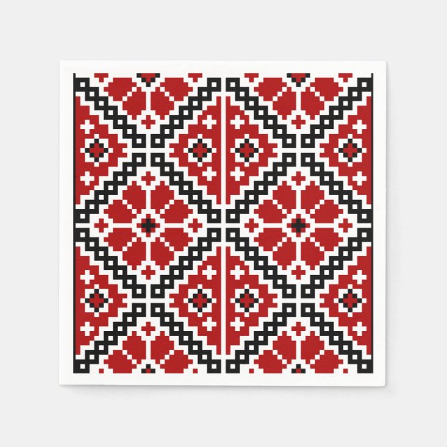 Serviette En Papier Ukrainian embroidery (Devant)