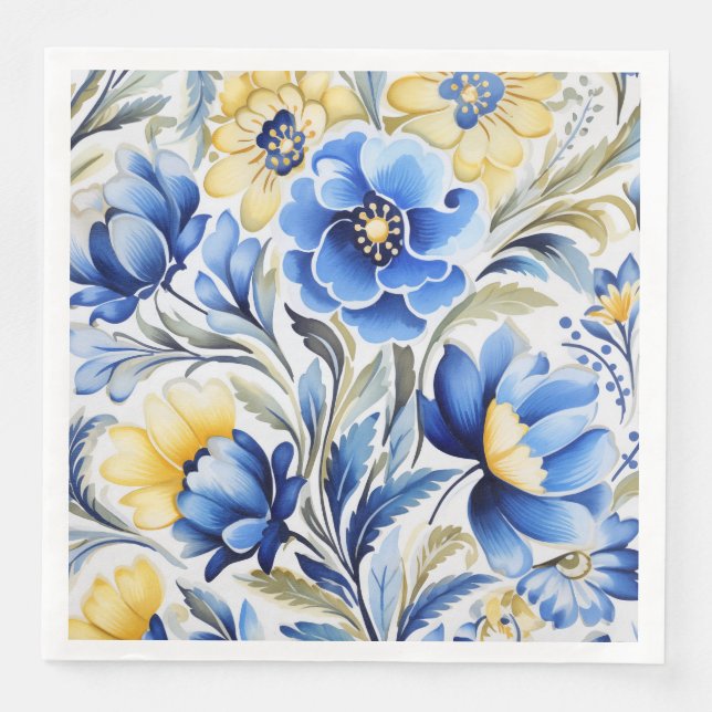 Serviette En Papier Ukrainian folk art motifs  (Devant)