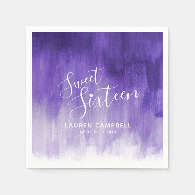 Serviette En Papier UlUV abstrait art moderne doux 16 anniversaire (Devant)