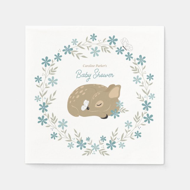 Serviette En Papier Un adorable Baby shower de la Faune (Devant)