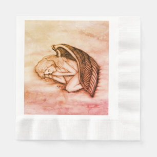 Serviette En Papier Un Ange endormi sur les nuages des cieux