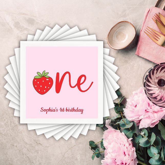 Serviette En Papier Un anniversaire à la fraise (Créateur téléchargé)