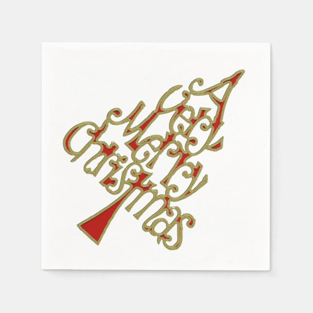 Serviette En Papier Un arbre de Noël très joyeux (Devant)