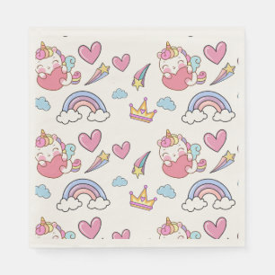 Serviette En Papier Un Arc-en-ciel magique Unicorn Motif fête d'annive