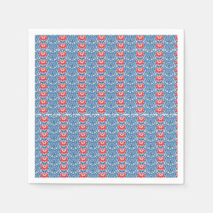Serviette En Papier un arrière - plan bleu aux motifs rouges et blancs