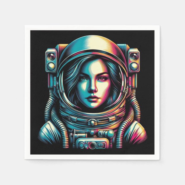 Serviette En Papier Un astronaute dans l'espace ! (Devant)