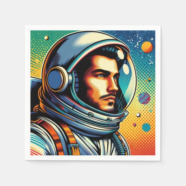 Serviette En Papier Un astronaute dans l'espace ! (Devant)