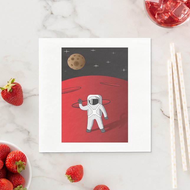 Serviette En Papier Un astronaute sur Mars Space Explorer Red Planet (Créateur téléchargé)
