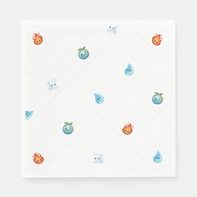 Serviette En Papier Un avec les éléments premier anniversaire (Devant)