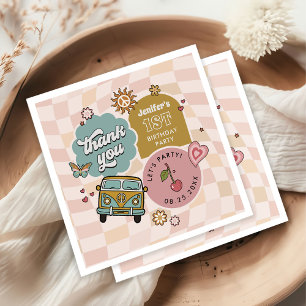 Serviette En Papier Un Babe Daisy Super Retro 1er anniversaire fête