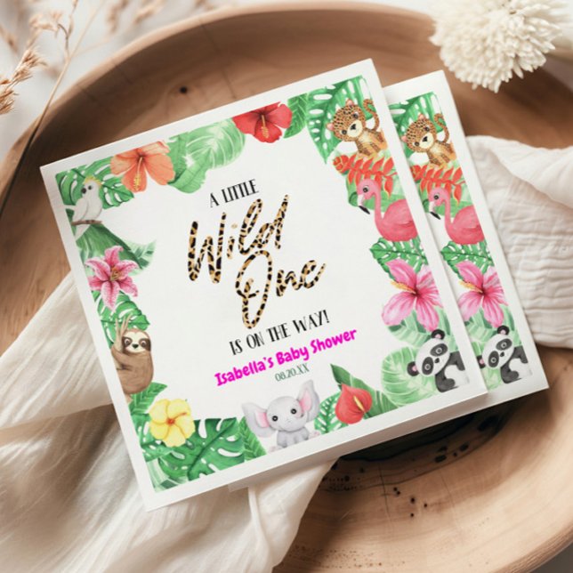 Serviette En Papier Un Baby shower animal tropical un peu sauvage (Créateur téléchargé)
