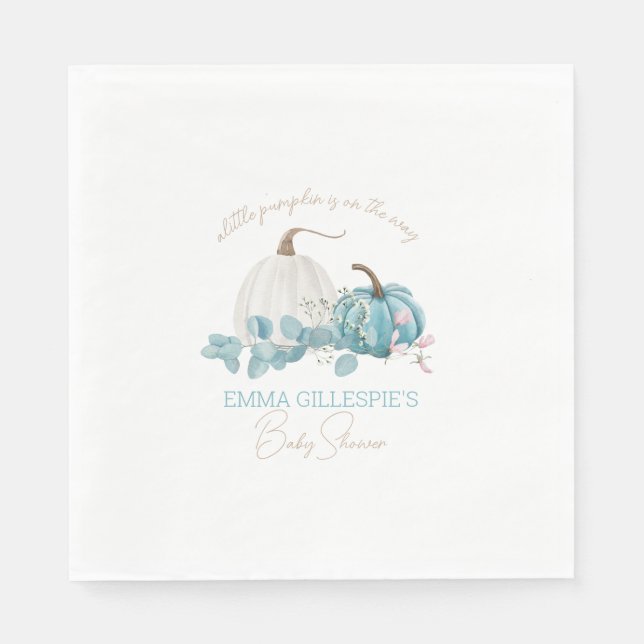 Serviette En Papier Un Baby shower Automne Un Peu Citrouille (Devant)