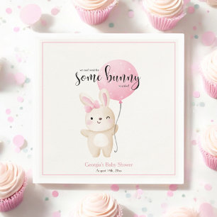 Serviette En Papier Un Baby shower Bunny Pink Bow Balloon Bunny