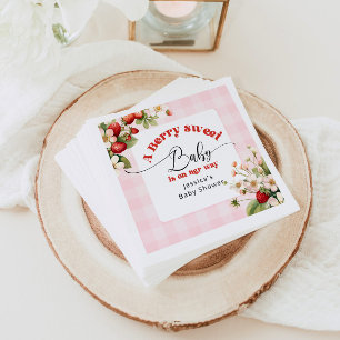 Serviette En Papier Un baby shower de fraise Berry