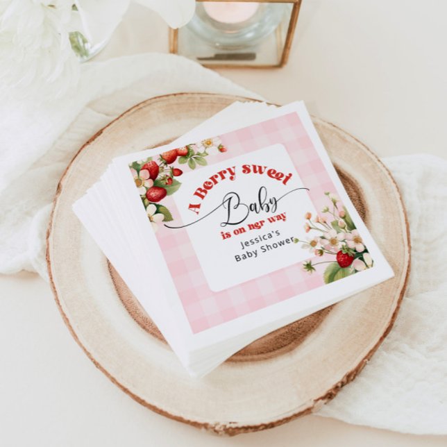 Serviette En Papier Un baby shower de fraise Berry (Créateur téléchargé)