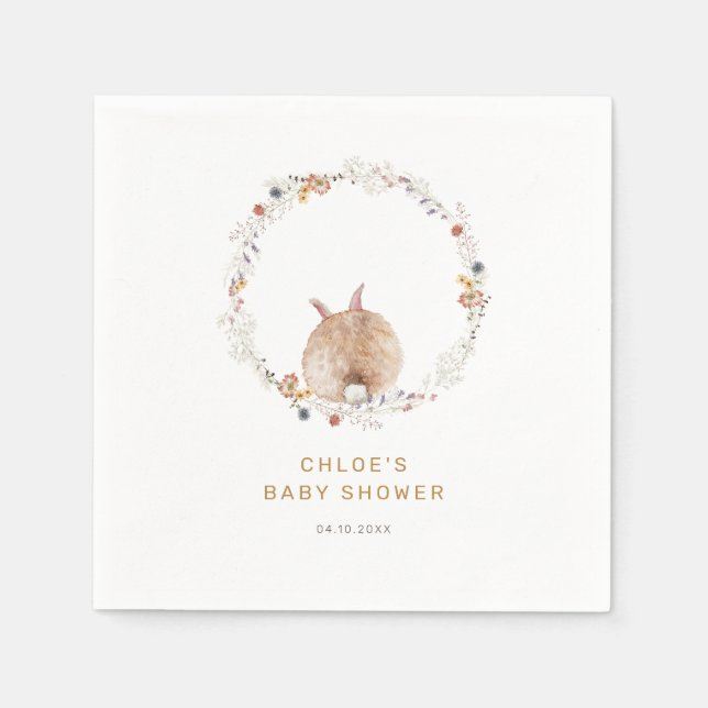 Serviette En Papier Un Baby shower de Pâques Bunny Bienvenue (Devant)