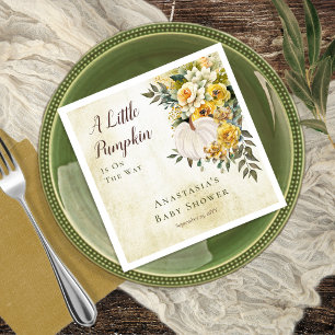 Serviette En Papier Un Baby shower Floral D'Or Une Récolte Un Peu Citr